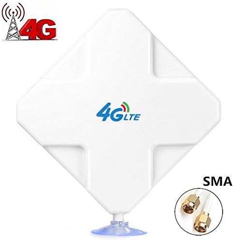 4G LTE Antenna SMA Connector de Alto Rendimiento. Dual Mimo Amplificador de Señal Exterior Receptor 35dbi Alto Ganancia de Red de Larga Distancia Ethernet para WiFi Router Banda Ancha Móvil (SMA)