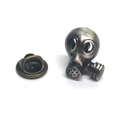 Acabado antiguo Máscara de gas Pin de solapa Insignia Steam Punk