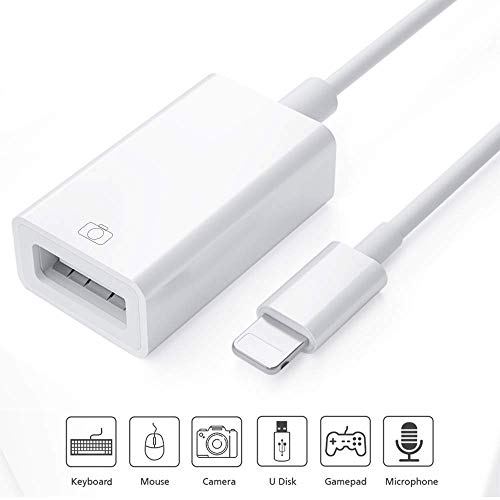 Adaptador de cámara USB, adaptador de cable de sincronización de datos OTG hembra USB 3.0 compatible con iPhone x 8 7/ iPad Air Pro Mini, lector de tarjetas de soporte, unidad flash USB,mouse,teclado