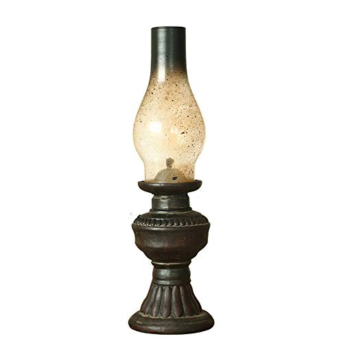 AOKARLIA Retro Lamparas de keroseno con Pantalla de Cristal Creativo Resina Artesanía Decoración hogareña Linterna Vendimia Luz de Noche Candelero (Vela no incluida),Large