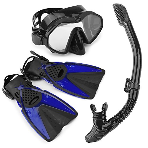 Arkmiido Ultra Dry Schnorchel, Pack de Snorkel, Unisex Ultrasport Tauchset Schnorchelset, Snorkel Completamente Seco con Pieza de Silicona-L