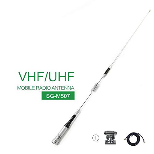 EasyTalk CR-8900 Quadband HF VHF UHF - Antena móvil con Soporte Ajustable y Cable de 5 Metros para Radio de Coche TH-9800 Wouxun KG-UV950p KG-UV920R QYT KT-7900D KT-UV980