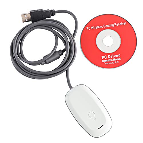 Foxnovo Portátil USB PC controlador Gaming receptor adaptador inalámbrico para XBOX 360 (blanco)