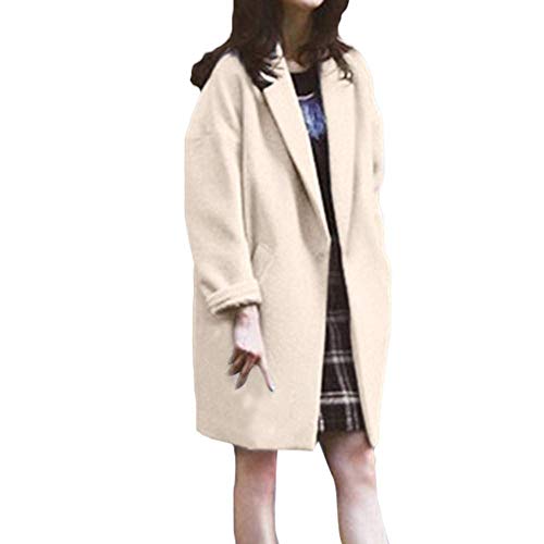 Glaiidy Winte Rever Wollmantedame Trenchcoat SLI Fashio Coat Outwear Casual Prendas Ropa de Fiesta De Abrigo Park SLI Cardiga Coat (Color : Kahki, Size : S)