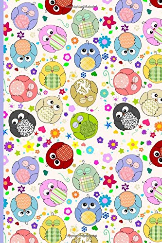 InspirationzStore Notebooks: Cute Owls Discreet Internet Password Book Organizer Pastel Cartoon Bird Pattern Cover - A5 Notebook Logbook, website login details keeper Online Accounts manager