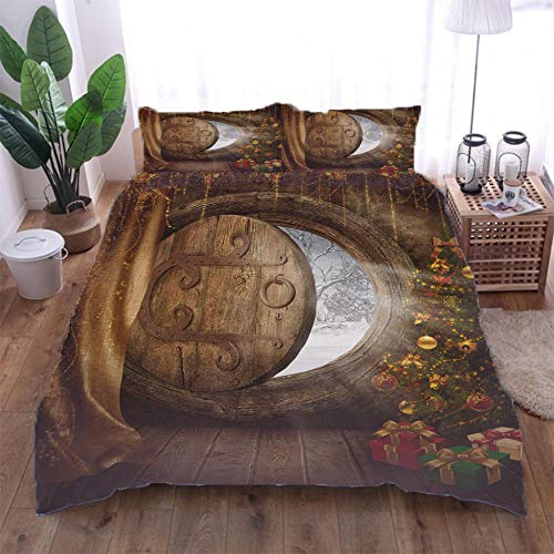 JRfurniture Funda De Edredón 150X200Cm Juego De Ropa De Cama Cubierta del Edredón 3 Piezas para Cama Funda De Edredón para Cama Individual Chalet