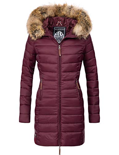 Marikoo Rose Abrigo de Invierno para Mujer Burdeos M