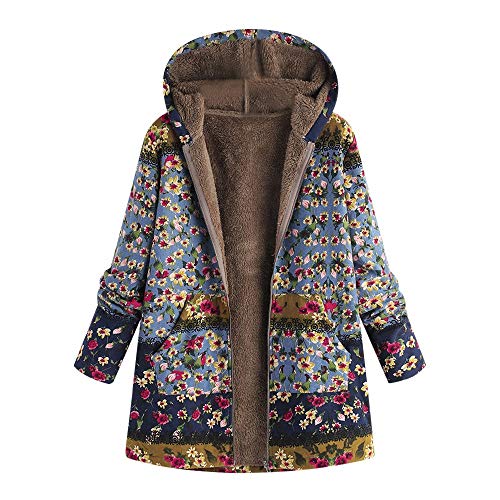 POLP Abrigos mujer Elegantes Largo Mujer de Pelo Invierno Abrigo Mujer Felpa Cardigan Mujer Chaqueta Felpa Mujer Mujeres Moda Informal más Gruesa con Capucha Cuello de Piel Abrigo Pelo Vintage