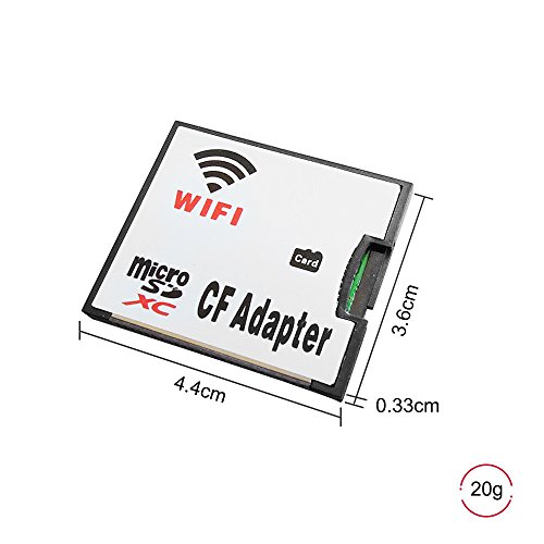 QUMOX Adaptador Tarjeta Micro SD TF a WiFi CF CompactFlash para cámara DSLR