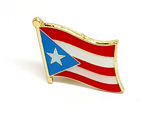 Shopiyal Pin de Bandera Nacional del país Puerto Rico esmaltado, Broche de Solapa de Metal esmaltado