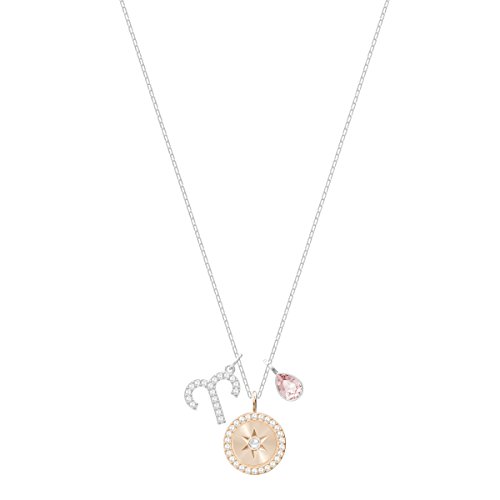 Swarovski Colgante Zodiac, Aries, de Mujer, Rosa, Baño de Rodio