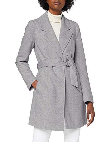 Vero Moda Vmverodona Trenchcoat Col Abrigo de Mezcla de Lana, Gris, XL para Mujer