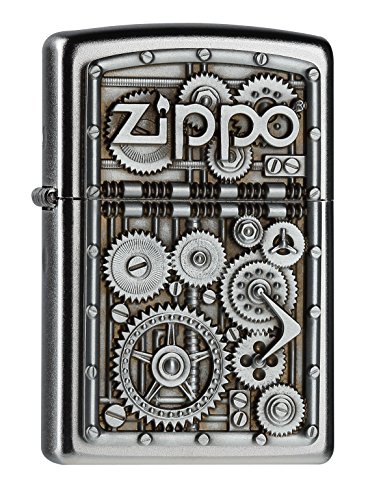 Zippo Gear Wheels Mechero, Metal, Satin Chrome, 3.5x1x5.5 cm