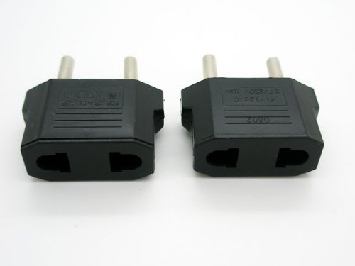 2 x Adaptacion para conector de pared de color negro macho-hembra
