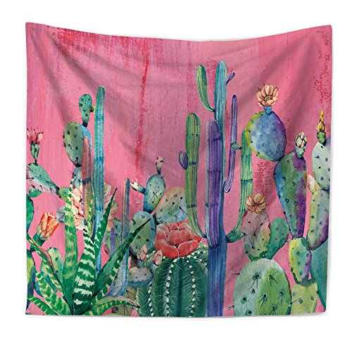 5YTR Tapices Colgantes De Pared, Acuarela Multi-Carne Cactus Impresión, Cintas De Poliéster Decorado Paredes De Fondo, Decorativo Apartamento Sala/Dormitorio Paredes 150X130Cm 2