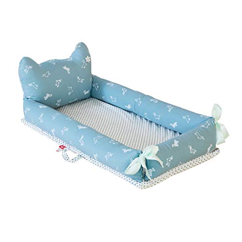 Anti-presión portátil de la cama de bebé, Oficina Cafetería Parque plegable recién nacido Ocioso - Apartamento dormitorio Cojín de múltiples funciones del niño ( Color : A , Size : 0-18 month baby )