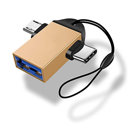 Breale 2 en 1 High Speed USB 3.0 Tipo C Micro USB macho a hembra OTG adaptador convertidor de datos para Android Phone dorado dorado