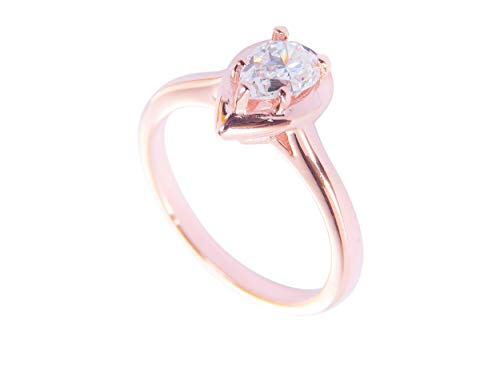 GIOELIA - Anillo mujer oro rosa 14 kt (585) circonita brillante - Pure