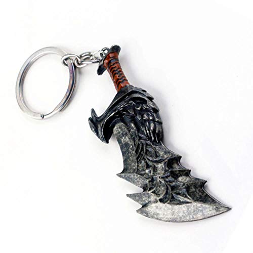 LASISZ God of War 4 Kratos Sword Llavero Colgante Llavero Joyería Hombres y Mujeres Accesorios para llaveros de automóviles, Negro Antiguo