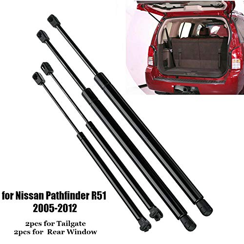 L&U Ascensor 4pcs de la Puerta Posterior Cilindros de Gas Ventana + Traseros Strut Choques para Nissan Pathfinder R51 2005-2012