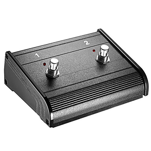 Neewer Interruptor de Pedal de 2 Botones de Doble Canal con Cable de Jack de 1/4 Pulgada para Amplificadores de Guitarra Bajo y Teclado con Capacidad de Conmutación on/off (NW-202)