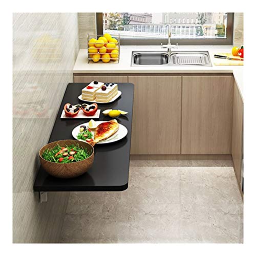 Negro de Pared Plegable Mesa de Tablero de melamina Comedor Mesa contra la Pared Inicio Pequeño Apartamento Cocina Operación Mesa de Comedor Mesa de Escritorio de la computadora (Size : 120 * 50cm)