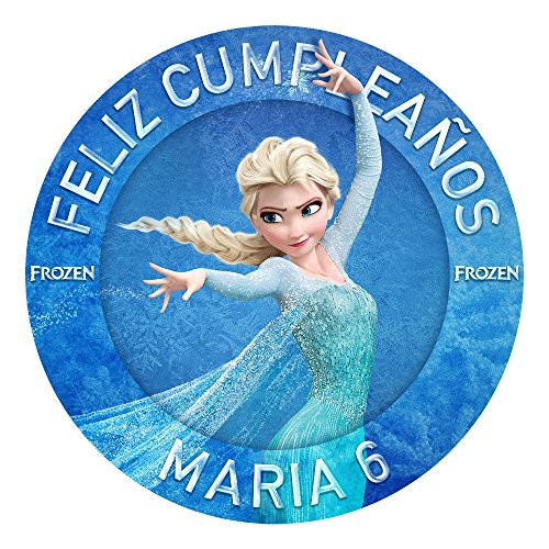 OBLEA de Papel de azúcar Personalizada, 19 cm, diseño de Elsa de Disney Frozen