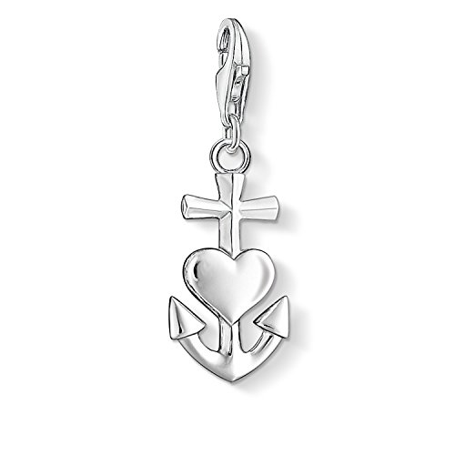 Thomas Sabo Mujer-Colgante-Charm Cruz, Corazón, Ancla Charm Club Plata de ley 925 0083-001-16