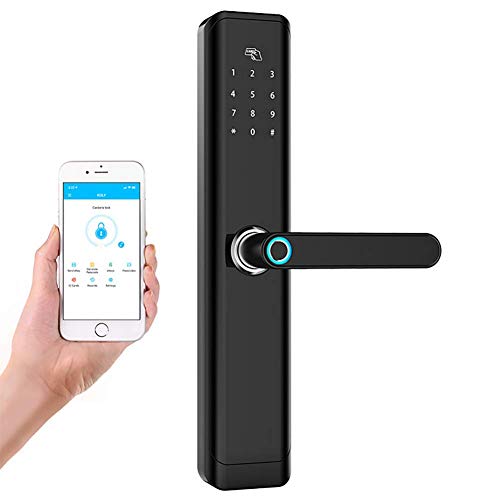 FYLD Smart Lock, Smart Electronic Door Lock, Alarma antirrobo, aplicación Autorización remota para Abrir la Puerta - Apto para hoteles/Apartamentos/residencial/Villas