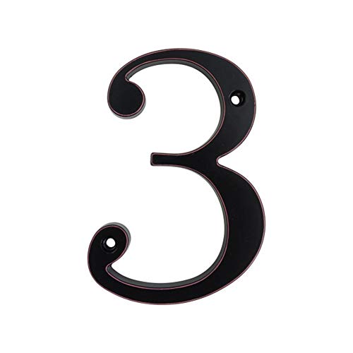 WenJ 10cm DIY gran cartel Dirección Números Negro Casa Número puerta del buzón al aire Casa Moderna Apartamento carteles de chapa de aleación de zinc (Color : House Number, Size : 3)