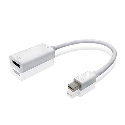 ADWITS 4K Mini DisplayPort MDP 1.2 (Compatible con Thunderbolt 2) Adaptador Macho HDMI 1.4 a Hembra para Macbook Air, MacBook, Macbook Pro, Mac Mini, iMac y más, Blanco