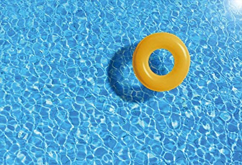 EdCott Piscina Backgroud 7x5ft Superficie Agua Azul con Anillo natación Amarillo Telones Fondo Vacaciones Verano Acogedor Interior Hotel Felicidad Vacaciones relajantes Estudio artístico Apoyos