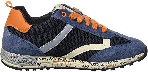 Geox J Alben Boy a, Zapatillas para Niños, Aul (Navy/Dk Orange C4218), 34 EU