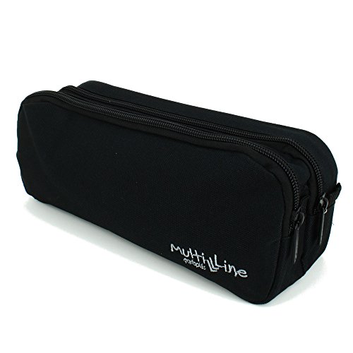 Grafoplás 37542010－Estuche juvenil doble Multiline, color negro