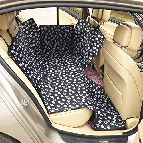 YYMMQQ Pet Carrier Imprimir Garra Negro High Qulity Dog Car Asiento Trasero Cubierta de Viaje con Cremallera Alfombrillas para Mascotas Protector de Hamaca Protector de cojín Impermeable, Negro, 13