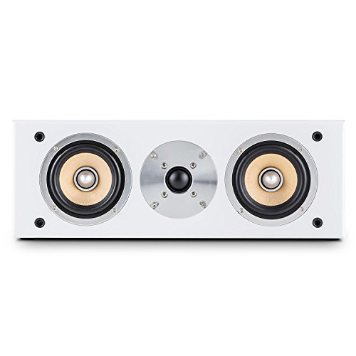 auna Linie 501 CS-WH Home Cinema - Altavoz Central pasivo de 2 vías , Potencia: 2 x 60 W , Conector de Fase , Tweeter: 2,5 cm , Cubierta Extraible , Contactos Dorados , Carcasa Madera , Blanco