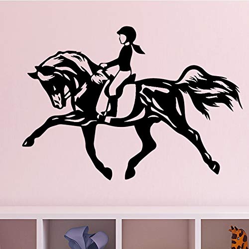 BJWQTY Calcomanía de Vinilo para Pared Montar a Caballo para Chicas Dormitorio decoración de Pared Pegatina Decorativa de Pared Papel Tapiz Autoadhesivo Calado para casa