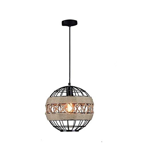 BYDXZ / Estilo rural Lámpara colgante retra Cuerda de cáñamo Globo colgante Lámpara Estructura de metal Edison Ático Personalidad Decoración Lámpara colgante Altura ajustable E27 Máx. 60 W Ø300 mm Res