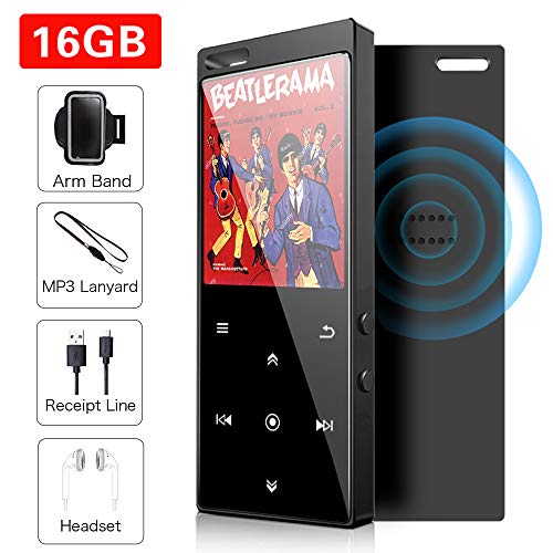 【Edición Mejorada Altavoz Incorporado】 Reproductor MP3 de 16GB, Bluetooth 4.2 Reproductor con Radio FM/Imagen/E-Book, Soporte Expandible hasta 64G (Auricular, Brazalete Deportivo Incluido)