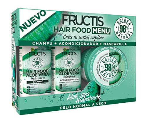 Garnier Fructis XES04516 Cofre Hair Food Aloe Vera Hidratante para Pelo Normal a Seco  -  Crea Tu Menú Capilar Compuesto por Champú, Acondicionador y Mascarilla