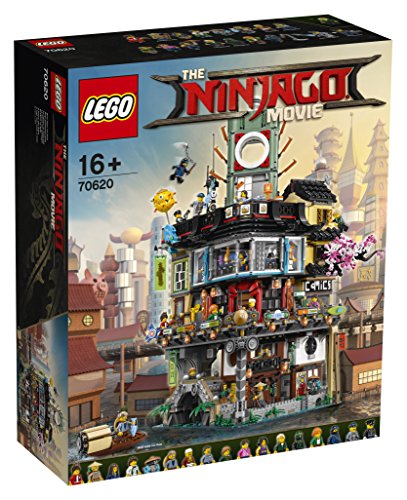 LEGO Ninjago - Ciudad de NINJAGO, edificio ninja de juguete con figuras de guerreros y barco de pesca tradicional (LEGO 70620)