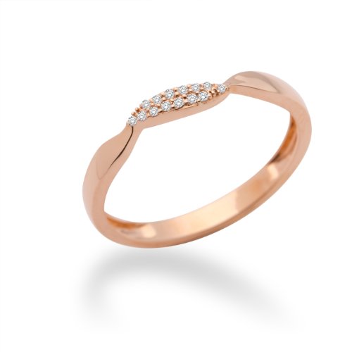 MIORE MF9011RRO - Anillo de oro rosa de 9 quilates con diamante (.05), talla 14 (17,2 mm)