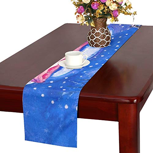 Moon Sleeping On Cloud Winter Night Picture Table Runner, Kitchen Dining Table Runner 16 X 72 Inch para cenas, Eventos, decoración