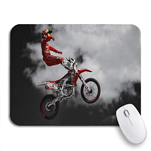 VICAFUCI Alfombrilla de rató Gaming,Piloto Profesional en el FMX Red Bul Freestyle Motocross,Ordenador tamaño (24 cm x 20 cm) Mouse Pad,Base de Goma Antideslizante,Impermeable