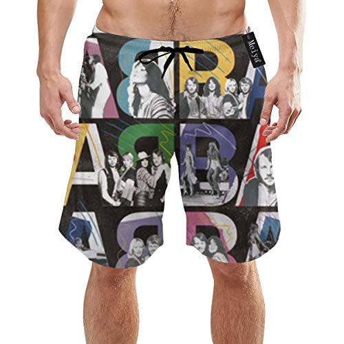 Abba-6 Ropa de Playa para Hombres Bañador de Vacaciones de Verano Secado rápido L