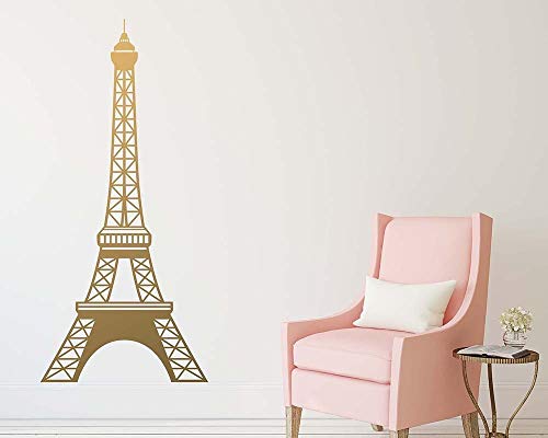 Adhesivo de Pared de Vinilo de la Torre Eiffel, decoración de Pared Decorativa para Sala de Estar y Dormitorio, Adhesivo de Pared extraíble