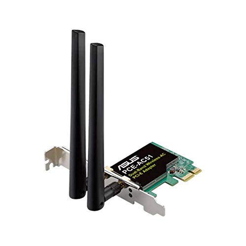 ASUS PCE-AC51 -Tarjeta de Red Wi-Fi PCI-e AC750 (Dual-Band, WEP/WPA/WPA2, Antenas Removibles)