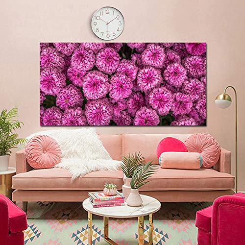 BailongXiao Cartel Floral y Lienzo Impreso Arte de la Pared decoración de la Sala crisantemo Rosa Pintura Decorativa,Pintura sin Marco,60x120cm