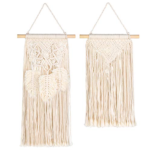 KATELUO Tapices de Pared de Macramé Colgantes Colgar en la Pared Driftwood Decor Boho Chic Bohemia Decoración de casa Tejida Decor Apartment Dorm Room Decoration