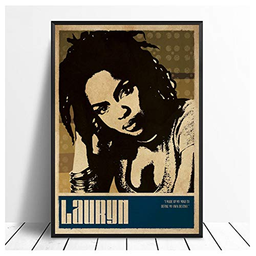 Lauryn Hill Music Singer Poster Hip Hop Rap Music Band Star Poster Wall Art Painting Room Decoración para el hogar Impresión en lienzo -50x75cm Sin marco